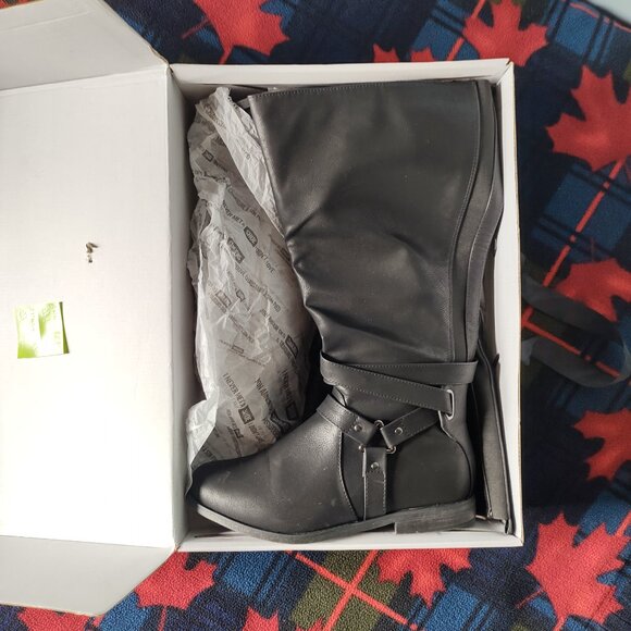 Addition Elle Black Wide Calf Nanette Tall Boots - Picture 3 of 10